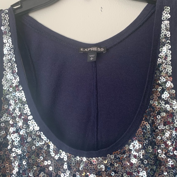 Express Blue ombré sequin Tank Top women’s size small - Picture 4 of 8
